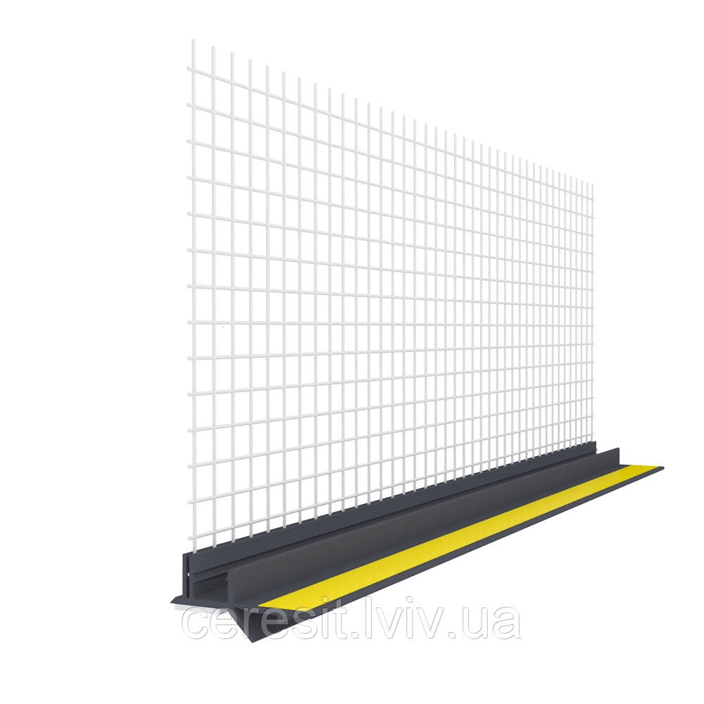Профіль PVC віконний примикаючий з арм.сіткою 2,5м графіт, фото 1