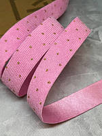 Декоративная лента 2,5 см-микровельвет (обратная сторона сатиновая), цвет-розовый, метр