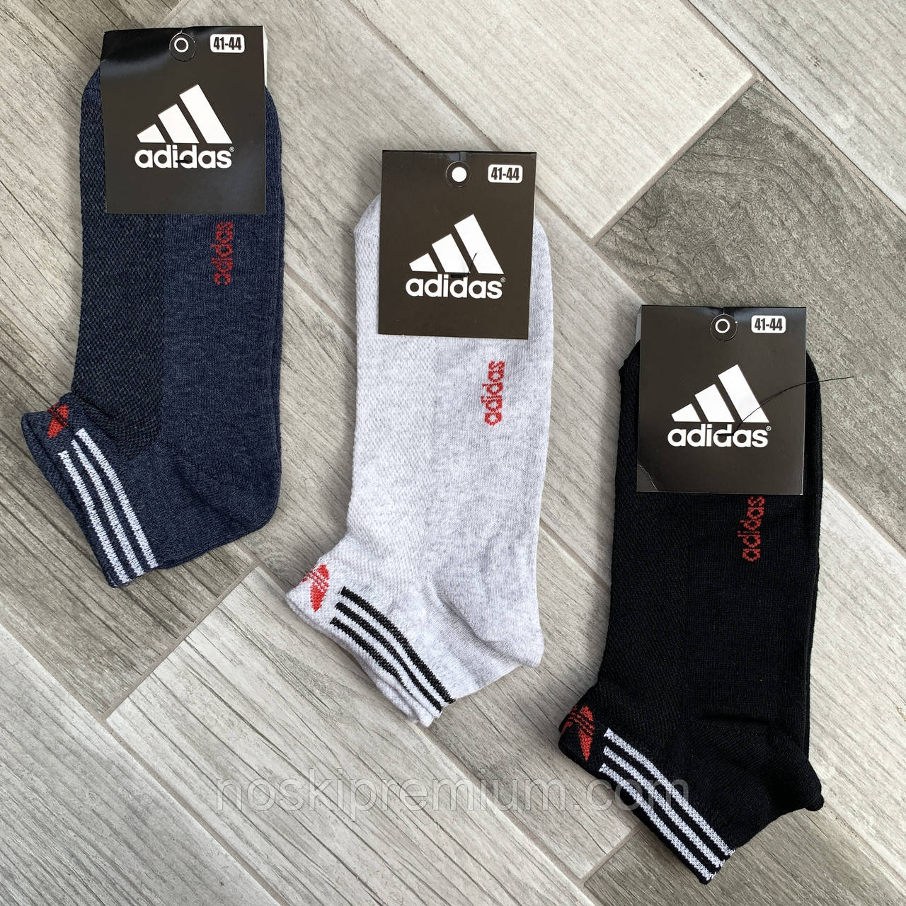 Шкарпетки чоловічі спортивні бавовна з сіткою короткі Adidas Athletic, розмір 41-44, асорті, 12615