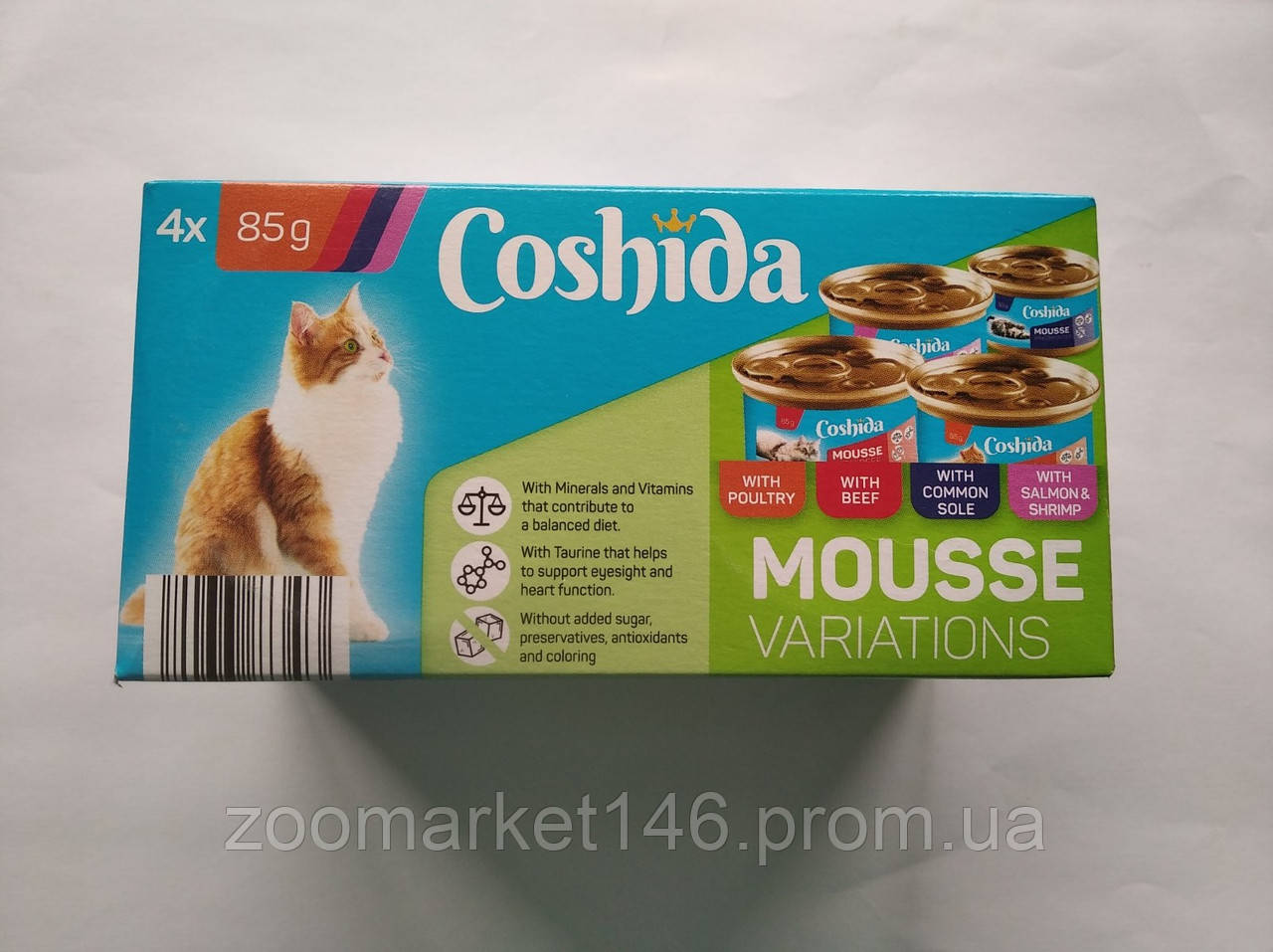 Coshida Mousse Selection, преміум мусси для котів, ассорті смаків, 4 х 85 г