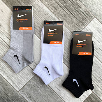 Шкарпетки жіночі бавовна сітка короткі Nike Performance, Туреччина, розмір 36-40, асорті, 05253