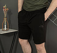 Спортивные шорты мужские The North Face черные с черным логотипом / шорты Зе Норт Фейс черного цвета на лето