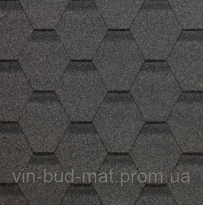 Черепиця бітумна ONDULINE Bardoline First Hexagonal сіра (2.9 м.кв/пачка) 165,3 м.кв./паллета - фото 1 - id-p1866230580