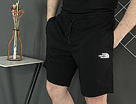 Спортивні шорти чоловічі The North Face чорні з білим логотипом/шорти Зе Норт Фейс чорного кольору на літо