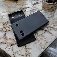 Google Pixel 6A чехол силиконовый микрофибра Silicone Case черный