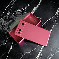 Google Pixel 6A чехол силиконовый микрофибра Silicone Case rose red