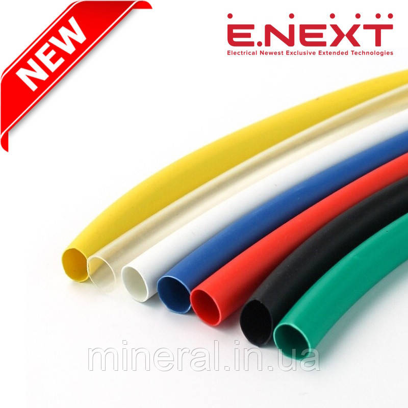 Набір трубок термоусажувальних 2.1, ( 8 кольорів), 100 мм, 24 шт, Кембрик термозбіжний, Універсальна, E.NEXT