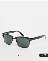 Культовые Ray-Ban Squared Clubmaster RB4190 877 Солнцезащитные Очки клабмастер матовая оправа зеленые линзы