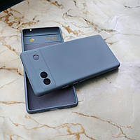 Google Pixel 6A чехол силиконовый микрофибра Silicone Case Grey