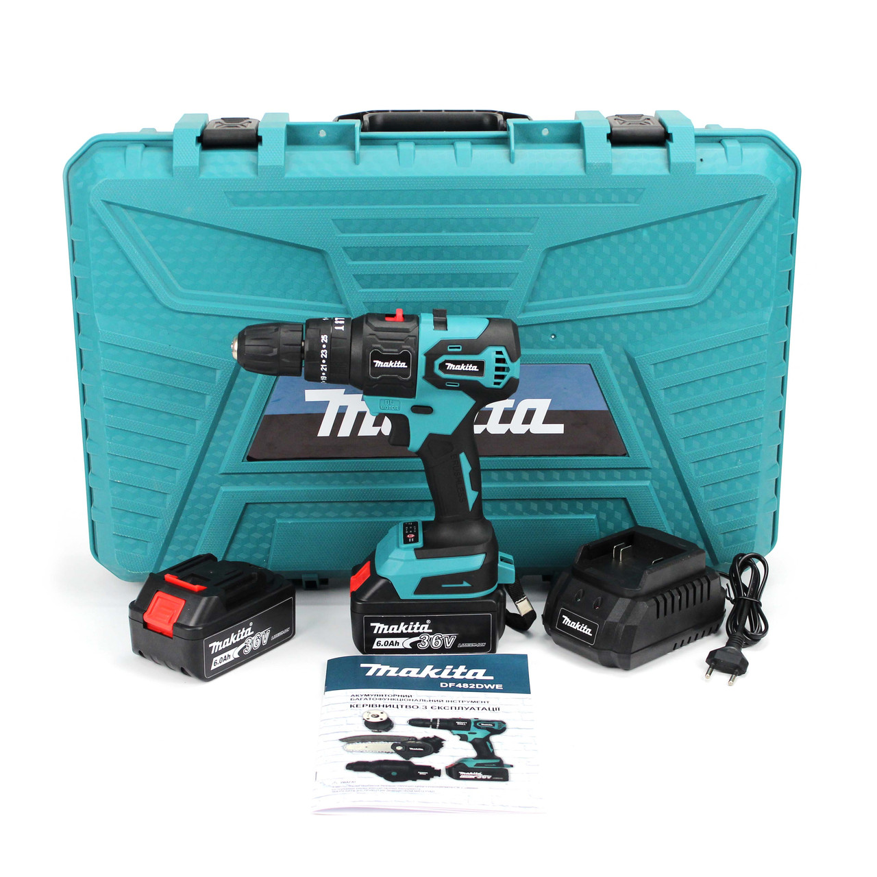 5в1 Шуруповерт Makita DF482DWE (36V, 6AH), АКБ набір 5в1 Макіта