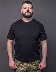 Військова футболка тактична чоловіча MILIGUS бавовняна чорна для ЗСУ армійська з коротким рукавом