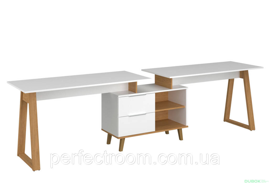 Робочий офісний стіл Neptune Mebel Bos Письмовий стіл в офіс для комп'ютера і ноутбука дерев'яний