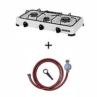 Газова плитка 3к + Комплект для підключення газового балона