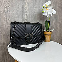 Модная женская сумочка клатч Пинко стеганная, мини сумка в стиле Pinko черная