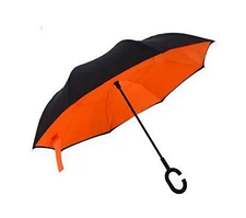 Вітрозахисна подвійна парасолька Reverse Umbrella, помаранчева