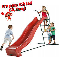 Детская горка с металлической лестницей KBT "Happy child" 2,2 метра Красная