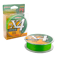 Плетеный шнур Feima PE X4 150 м зеленый 0.14