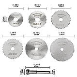 Набір із 6 відрізних кругів, малих дискових пил від 22 до 50 мм., фото 2
