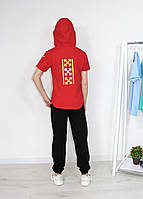 Спортивний костюм на хлопчика підлітка літній "OFF" 3в1 кофта з капюшоном, штани та шорти, фото 3