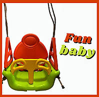 Детские качели на веревках Infinito "Fun Baby" Оранжевый с зеленым
