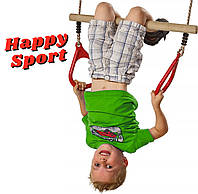 Детская трапеция с пластиковыми гимнастическими кольцами Infinito "Happy Sport"