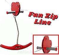 Детская канатная дорога с качелей-тарзанкой Infinito Fun Zip Line 30 метров Красная