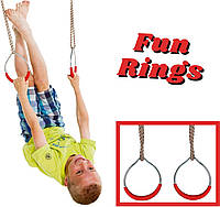 Детский набор металлических гимнастических колец Infinito Fun Rings Красные
