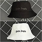 Чоловічий літній костюм 3в1 Palm Angels Футболка + Шорти + Панамка комплект Палм Енджелс на літо хакі з чорним, фото 8
