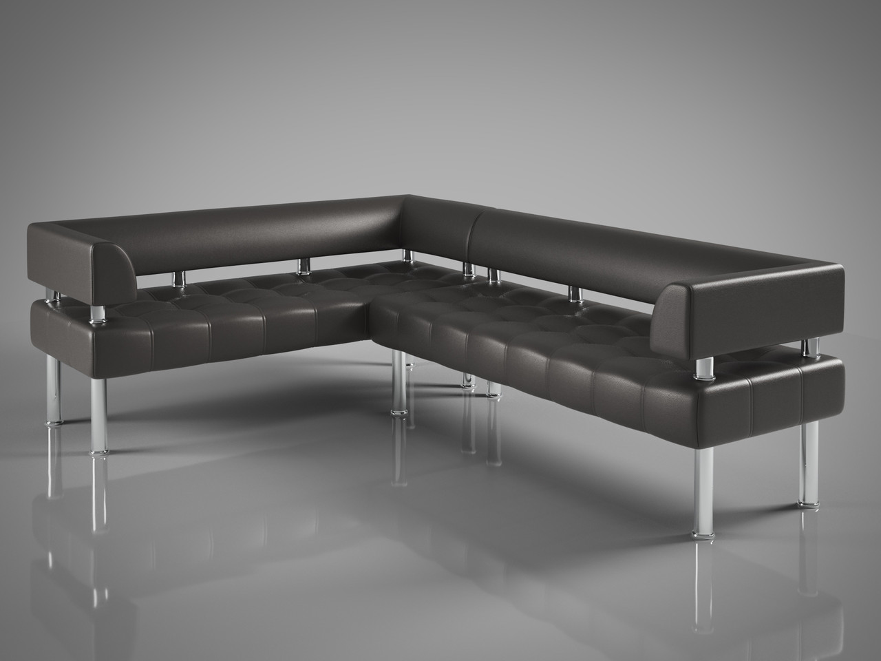 Куточок-диван для офісу Sentenzo Тонус з підлокітниками-спинкою кожзам модульний