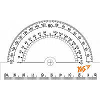 Транспортир  з лінійкою 10 см YES 370407