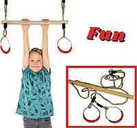 Детская трапеция с металлическими гимнастическими кольцами Infinito "Fun"