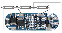Модуль защиты Li-Ion 18650 3S 10A 12.6В BMS балансировочная плата