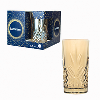 Набор высоких стаканов из перламутром Luminarc Зальцбург Золотой мед 380 мл 4 шт (P9311)