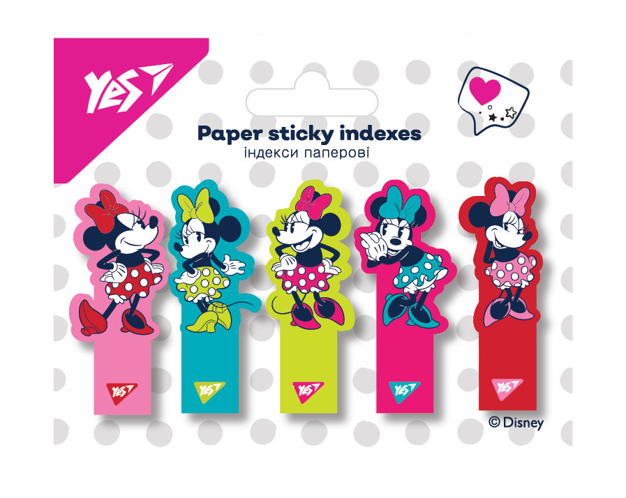 Індекси паперові YES Minnie Mouse 50x15мм, 100шт (5x20), фото 1