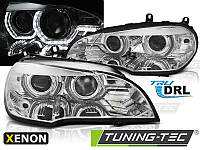 ПЕРЕДНІ ФАРИ ТЮНІНГ XENON HEADLIGHTS ANGEL EYES LED DRL CHROME fits BMW X5 E70 07-10