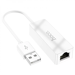 Адаптер перехідник Hoco UA22 LAN 100 Mbps USB to RJ45 (F) 14.5 см - White