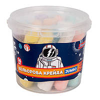 Крейда 1Вересня кольорова 16 шт. JUMBO у відрі Space
