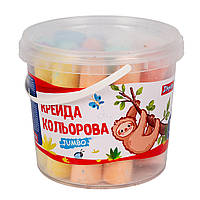 Крейда YES кольорова, 16 шт. JUMBO у відрі Zoo Land