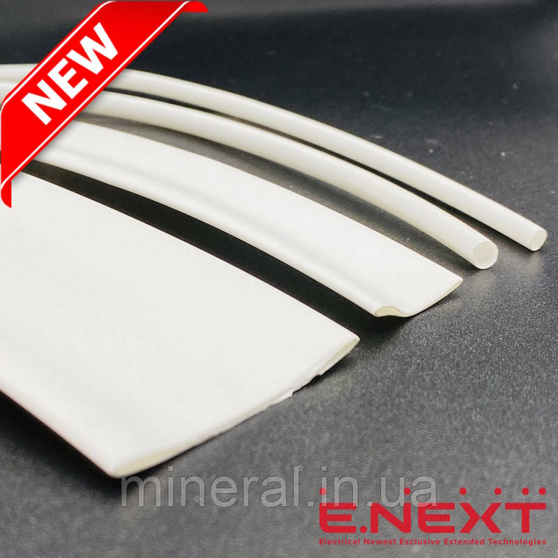 Термоусаджувальна трубка 6/3, 1м, Белый, Термозбіжна трубка, Кембрик термозбіжний, Універсальна, E.NEXT