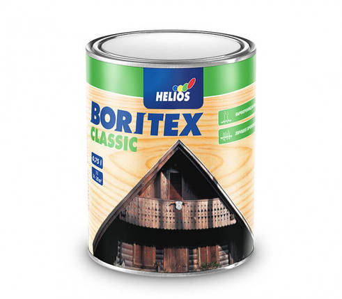 HELIOS BORITEX Classic, лазурь для деревини тонкошарова, горіх (4), 0,75л, фото 2
