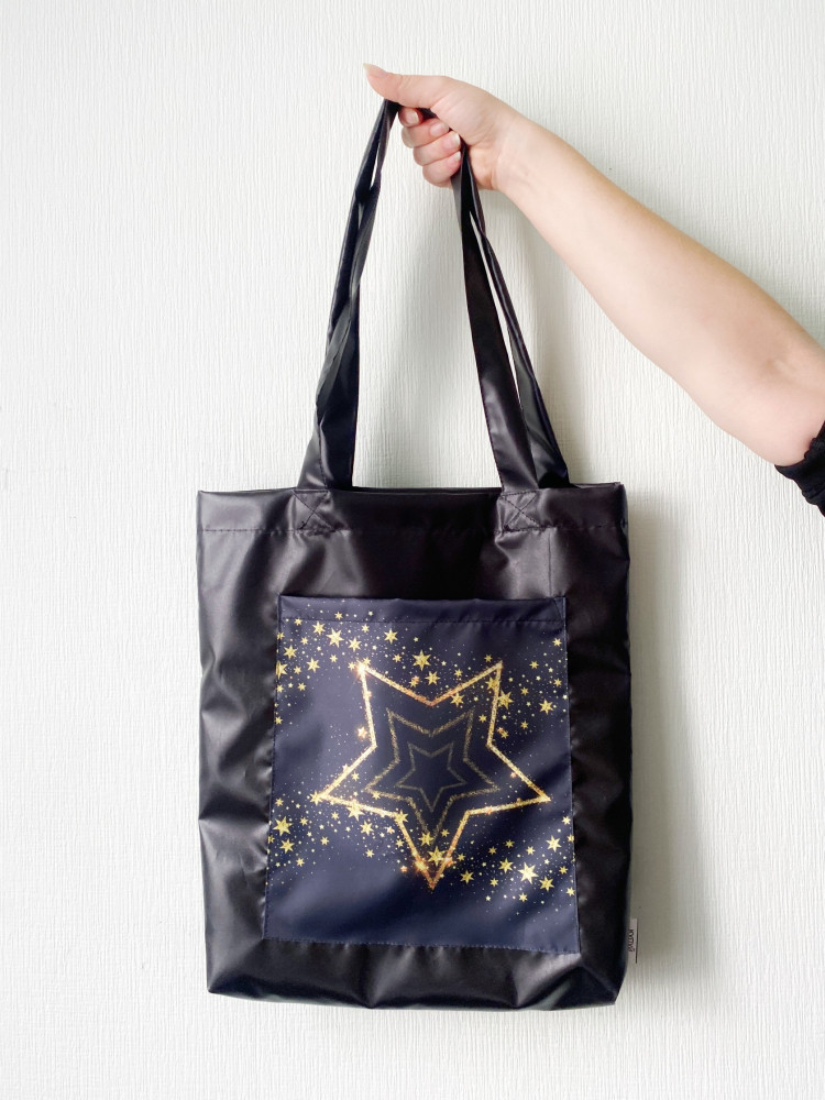 Сумка шопер  з кишенею 4Profi "Star" оксфорд чорна 14929