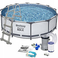 Каркасний басейн з драбиною та фільтром Bestway Steel Pro Max 366x100 см 56418