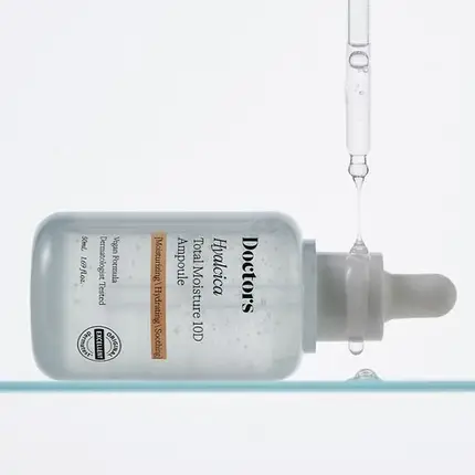 Зволожувальна сироватка з 10 формами гіалуронової кислоти та центелою Doctors Hyalcica Total Moisture 10 D Ampoule 50мл, фото 3