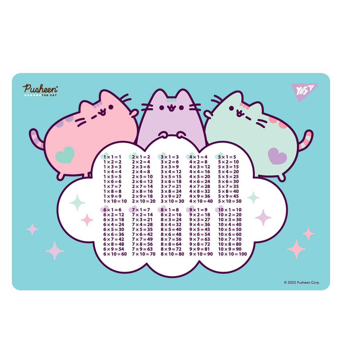 Підкладка для столу YES таблиця множення Pusheen