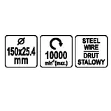 Дротова щітка для кіс та тримерів 150мм, фото 8