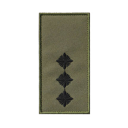 Вишитий погон старшого лейтенанта ЗСУ олива на липучці., фото 1