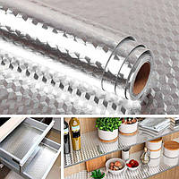 Самоклеящаяся алюминиевая фольга для кухни 3 м, Ромб / Водонепроницаемая пленка для кухонных поверхностей