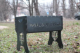 Мангал розбірний фарбований на 8 шампурів з індивідуальним гравіюванням — World of Tanks