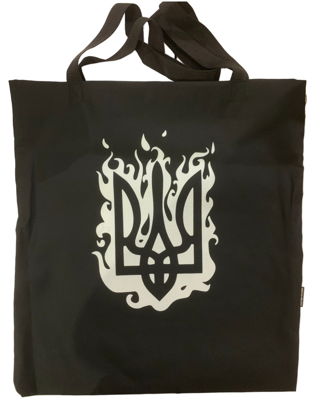Екосумка шопер 4Profi "Герб  у вогні" діагональ (хлопок) чорна