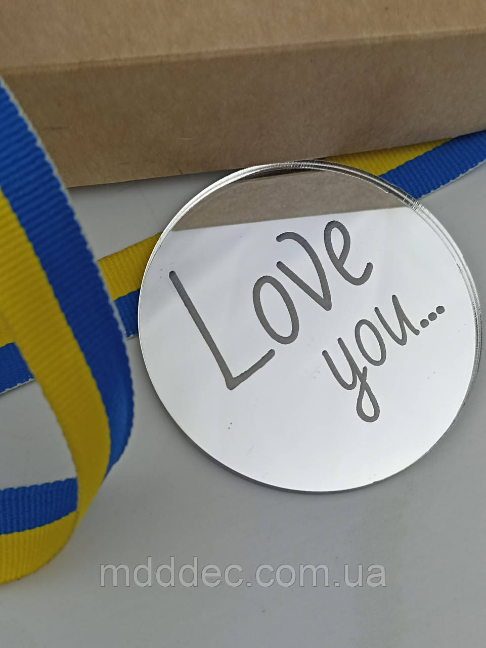Бірка декоративна Love You, акрилова срібло бірка для декору Love You